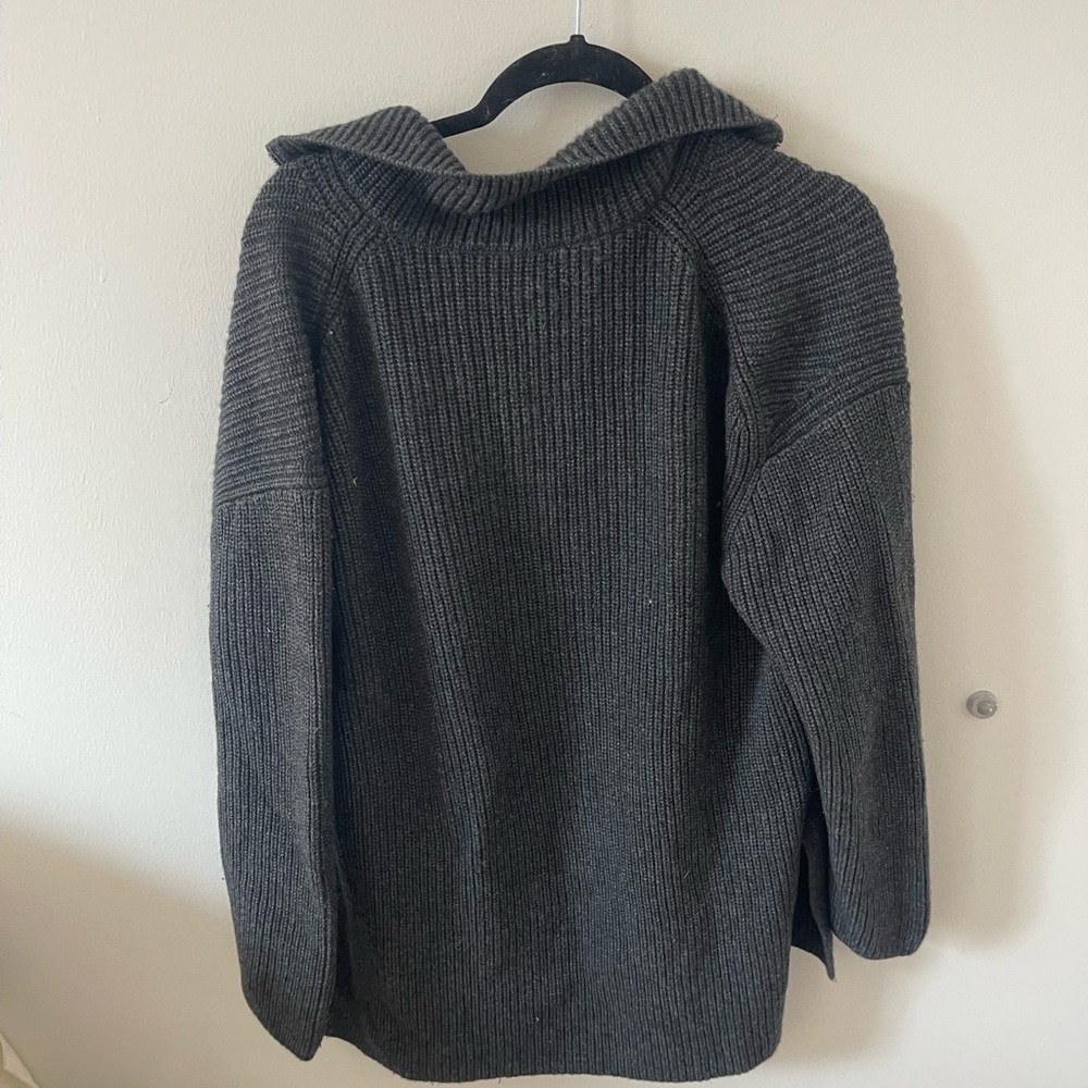COS Grey Ribbed Half-Zip Sweater - Picture 5 of 5